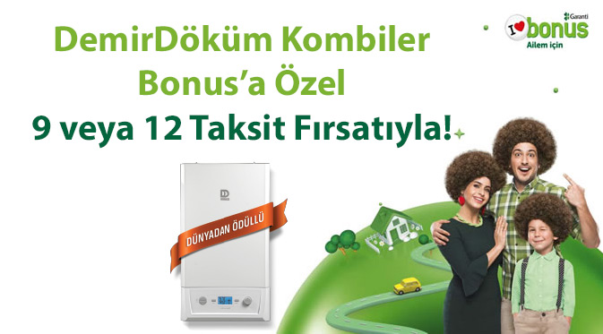 Muğla'da DemirDöküm Kombiler Bonus'a Özel 9 veya 12 Taksit Fırsatıyla